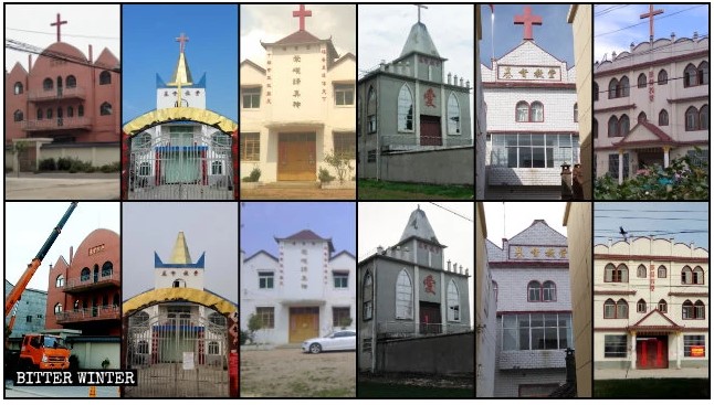 Thánh giá tại hơn 900 nhà thờ Tam tự ở An Huy bị dỡ bỏ